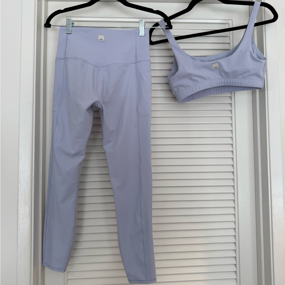 Vuori Light Purple Sports Bra and Leggings Set